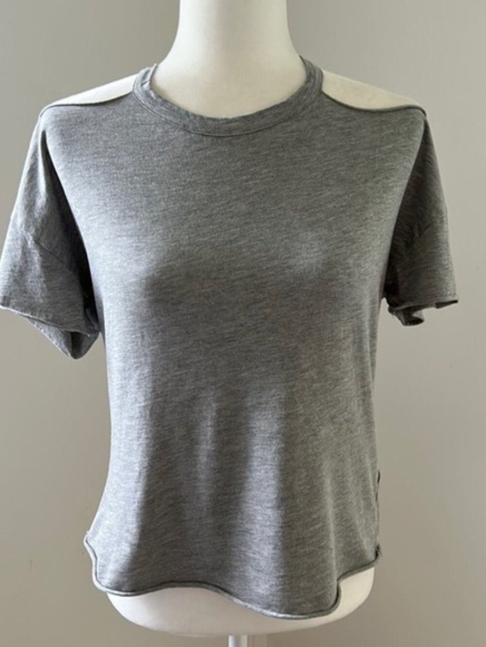 TopShop Gray Cold Shoulder Tee Shirt sz6